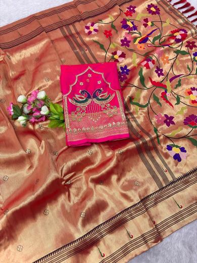 Anupama tissue pethani silk top saree wholesalers in surat